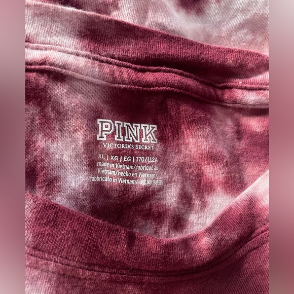 PINK Victoria's Secret Maroon Tie-Dye Top - Picture 2 of 5